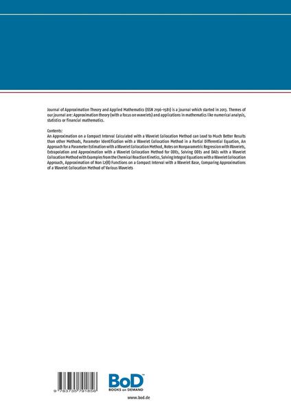 Produktbild: Journal of Approximation Theory and Applied Mathematics - 2013 Vol. 1 and Vol. 2