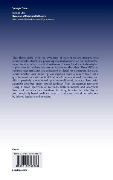 Produktbild: Dynamics of Quantum Dot Lasers