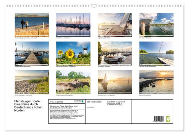 Produktbild: Flensburger F&ouml;rde: Eine Reise durch Deutschlands hohen Norden (Wandkalender 2026 DIN A2 quer), CALVENDO Monatskalender