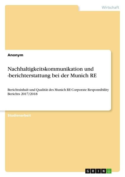 Produktbild: Nachhaltigkeitskommunikation und -berichterstattung bei der Munich RE