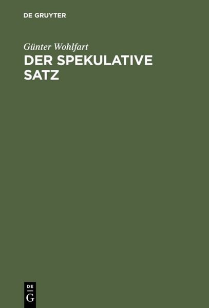Produktbild: Der spekulative Satz
