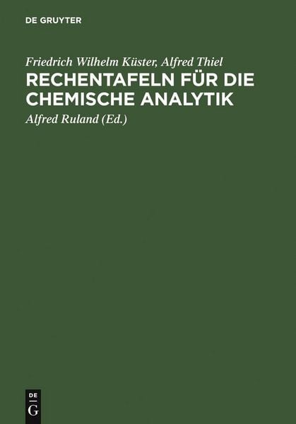 Produktbild: Rechentafeln f&uuml;r die chemische Analytik