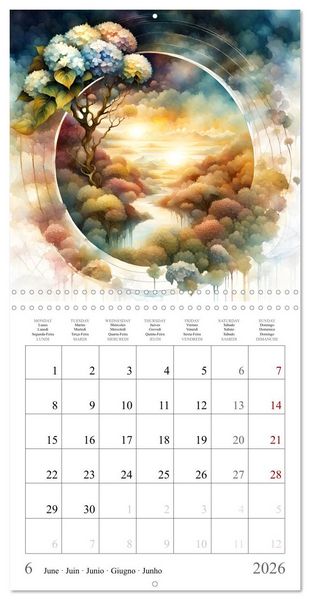 Produktbild: Magie des quatre saisons (Calendrier mural carr&eacute; 2026 30x30 cm) Calendrier double avec une page pour vos prises de notes