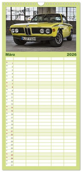 Produktbild: Familienplaner 2026 - Automobile Tr&auml;ume der 70er mit 5 Spalten (Wandkalender, 21 x 45 cm) CALVENDO