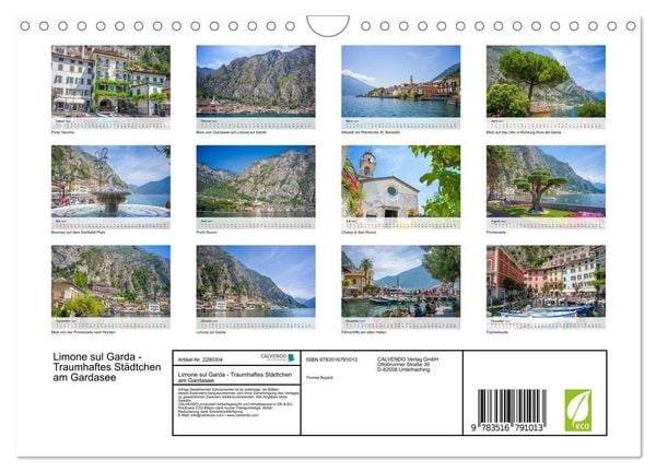 Produktbild: Limone sul Garda - Traumhaftes St&auml;dtchen am Gardasee (Wandkalender 2027 DIN A4 quer), CALVENDO Monatskalender