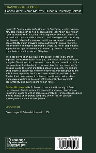 Produktbild: Corporate Accountability in the Context of Transitional Justice