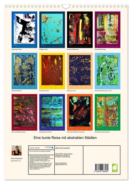 Produktbild: Eine bunte Reise mit abstrakten St&auml;dten (Wandkalender 2026 DIN A3 hoch), CALVENDO Monatskalender