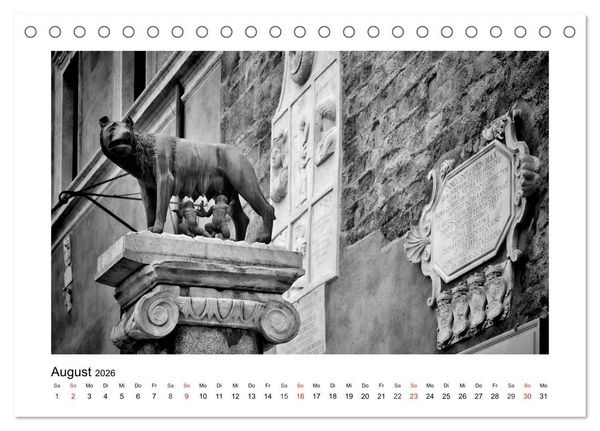 Produktbild: ROM Monochrom (Tischkalender 2026 DIN A5 quer), CALVENDO Monatskalender