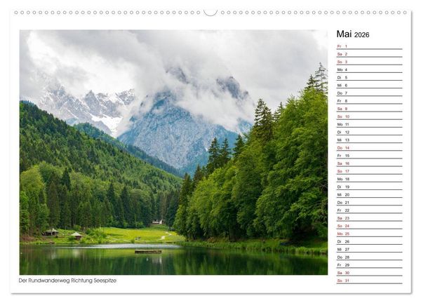 Produktbild: Zu Besuch am Riessersee (hochwertiger Premium Wandkalender 2026 DIN A2 quer), Kunstdruck in Hochglanz
