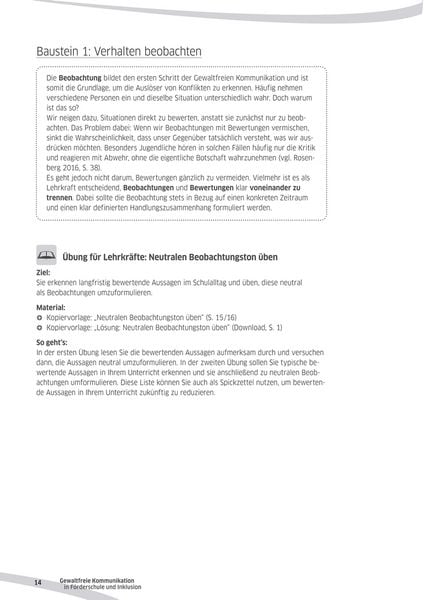 Produktbild: Gewaltfreie Kommunikation in F&ouml;rderschule und Inklusion