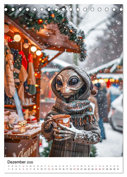Produktbild: Aliens im Urlaub (Tischkalender 2026 DIN A5 hoch), CALVENDO Monatskalender