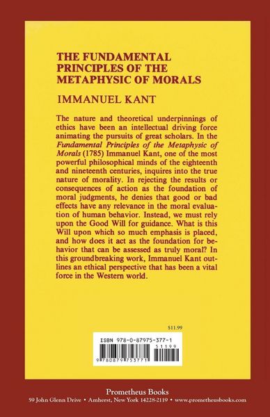 Produktbild: The Fundamental Principles of the Metaphysic of Morals