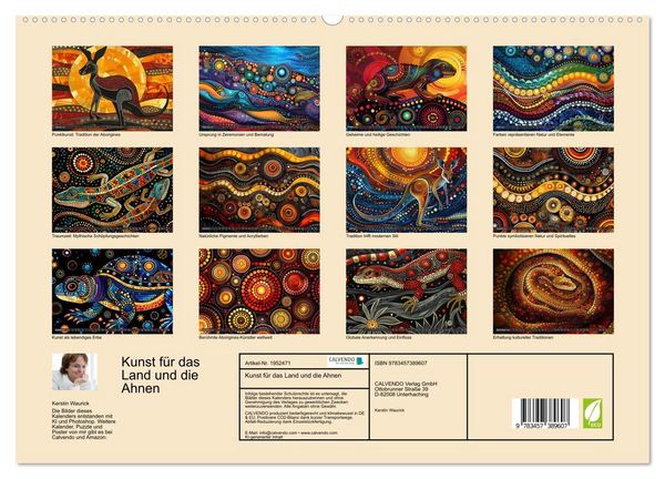 Produktbild: Kunst f&uuml;r das Land und die Ahnen (hochwertiger Premium Wandkalender 2026 DIN A2 quer), Kunstdruck in Hochglanz