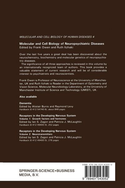 Produktbild: Molecular and Cell Biology of Neuropsychiatric Diseases