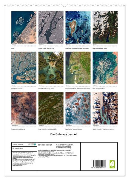 Produktbild: Die Erde aus dem All (hochwertiger Premium Wandkalender 2026 DIN A2 hoch), Kunstdruck in Hochglanz