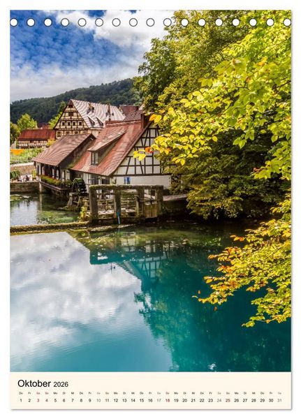 Produktbild: T&Uuml;BINGEN UND BLAUBEUREN Historische Schw&auml;bische Alb (Tischkalender 2026 DIN A5 hoch), CALVENDO Monatskalender