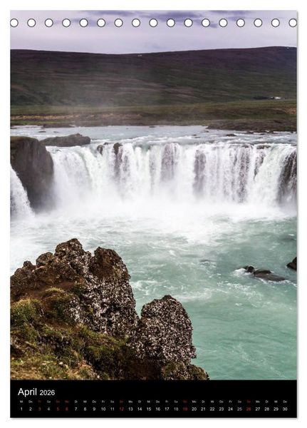 Produktbild: Island - Landschaften vom Wasser gepr&auml;gt (Tischkalender 2026 DIN A5 hoch), CALVENDO Monatskalender