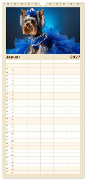 Produktbild: Familienplaner 2027 - Kleine Hunde - Gro&szlig;e Diven mit 5 Spalten (Wandkalender, 21 x 45 cm) CALVENDO