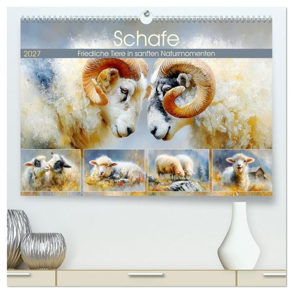 Produktbild: Schafe. Friedliche Tiere in sanften Naturmomenten (hochwertiger Premium Wandkalender 2027 DIN A2 quer), Kunstdruck in Hochglanz