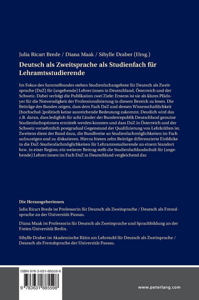 Produktbild: Deutsch als Zweitsprache als Studienfach f&uuml;r Lehramtsstudierende