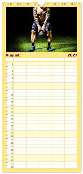 Produktbild: Familienplaner 2027 - Kraftsport mit 5 Spalten (Wandkalender, 21 x 45 cm) CALVENDO
