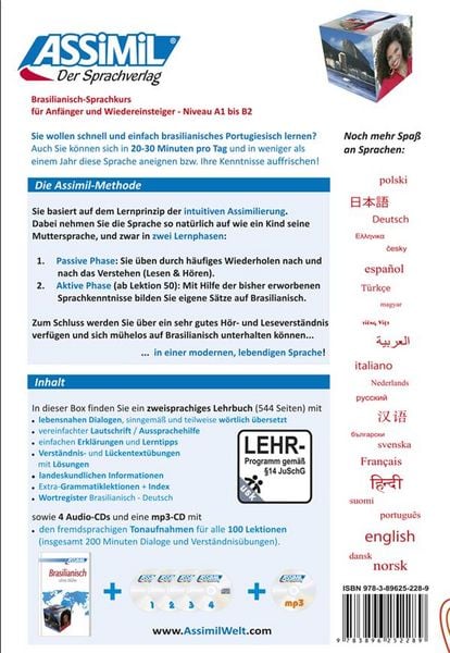 Produktbild: Assimil Brasilianisch ohne M&uuml;he - Audio-Plus-Sprachkurs - Niveau A1-B2