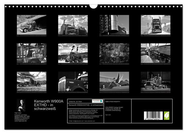 Produktbild: Kenworth W900A EXTHD - in schwarzwei&szlig; (Wandkalender 2026 DIN A3 quer), CALVENDO Monatskalender