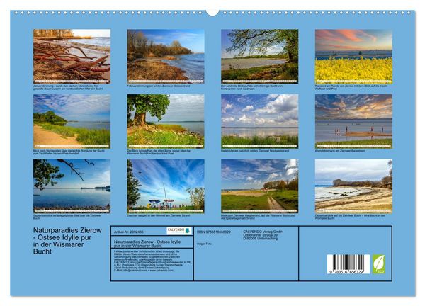 Produktbild: Naturparadies Zierow - Ostsee Idylle pur in der Wismarer Bucht (hochwertiger Premium Wandkalender 2026 DIN A2 quer), Kunstdruck in Hochglanz