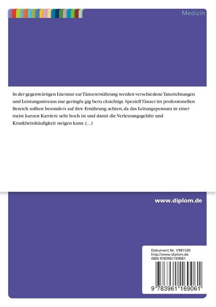 Produktbild: Ern&auml;hrungsverhalten und Ern&auml;hrungswissen von T&auml;nzerinnen verschiedener Tanzrichtungen
