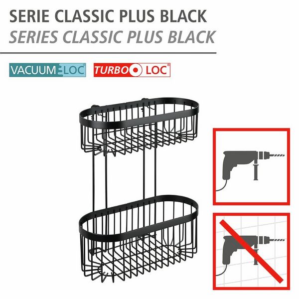 Produktbild: Wandregal 2 Etagen Classic Plus Black, mit hochwertigem Rostschutz