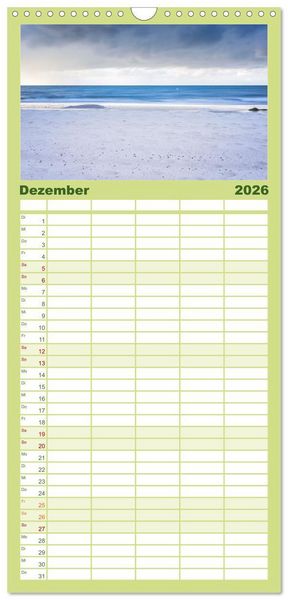 Produktbild: Familienplaner 2026 - Farben der Ostsee II mit 5 Spalten (Wandkalender, 21 x 45 cm) CALVENDO