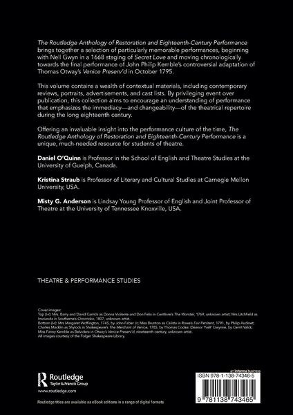 Produktbild: The Routledge Anthology of Restoration and Eighteenth-Century Performance