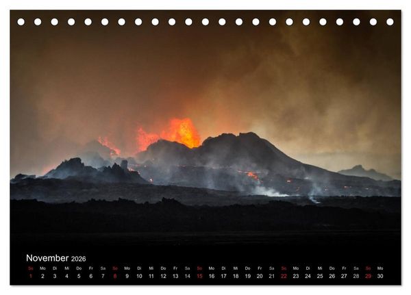 Produktbild: Vulkanausbruch - Island (Tischkalender 2026 DIN A5 quer), CALVENDO Monatskalender