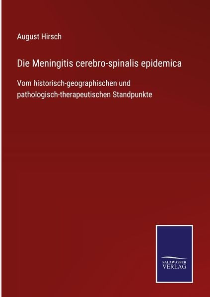 Produktbild: Die Meningitis cerebro-spinalis epidemica