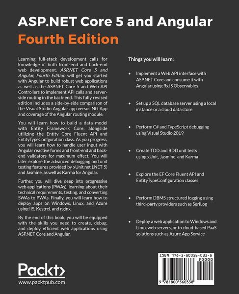 Produktbild: ASP.NET Core 5 and Angular - Fourth Edition
