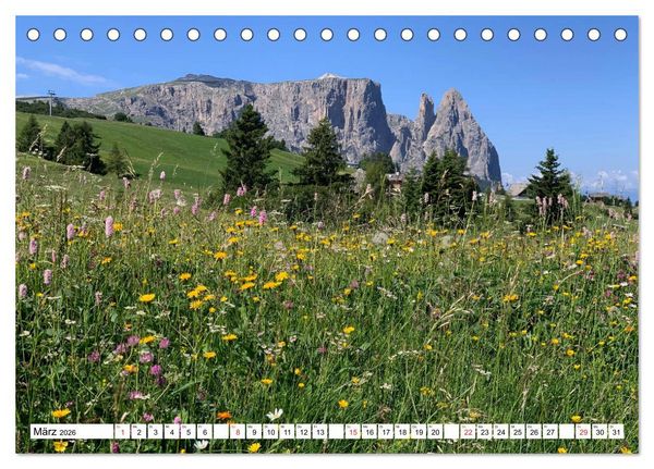 Produktbild: Seiser Alm Sommer (Tischkalender 2026 DIN A5 quer), CALVENDO Monatskalender
