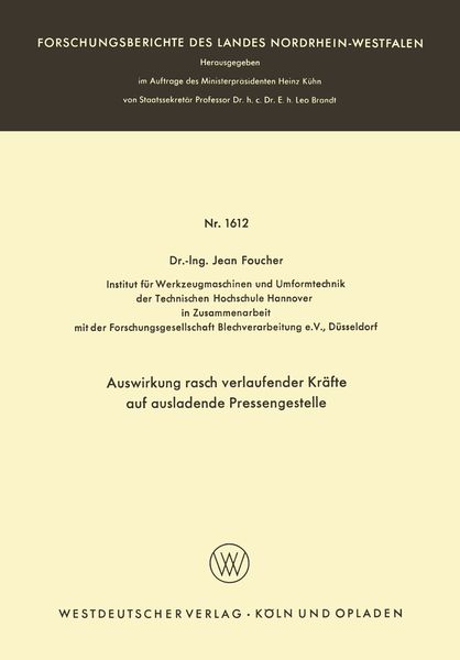 Produktbild: Auswirkung rasch verlaufender Kr&auml;fte auf ausladende Pressengestelle