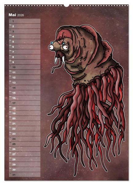Produktbild: Bestiarium Vladi Krafft (Wandkalender 2026 DIN A2 hoch), CALVENDO Monatskalender