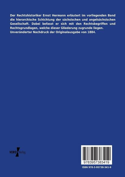 Produktbild: Die St&auml;ndegliederung bei den alten Sachsen und Angelsachsen