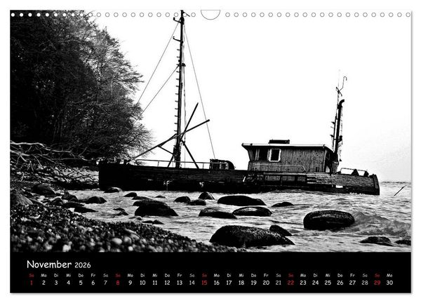 Produktbild: R&uuml;gen in schwarz-wei&szlig; (Wandkalender 2026 DIN A3 quer), CALVENDO Monatskalender