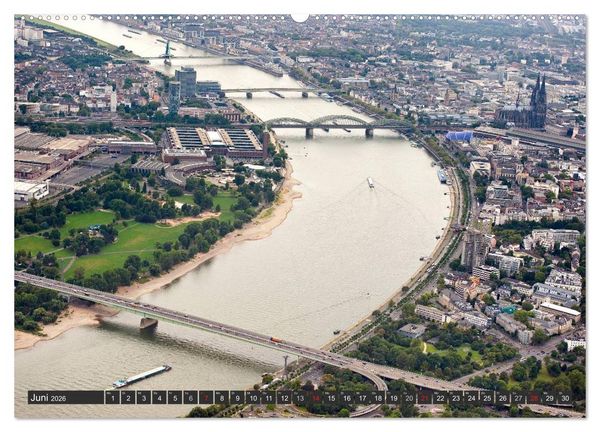 Produktbild: K&ouml;ln - Die Rheinmetropole aus der Luft (hochwertiger Premium Wandkalender 2026 DIN A2 quer), Kunstdruck in Hochglanz
