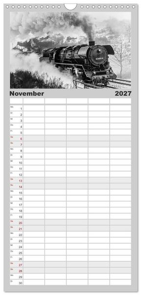 Produktbild: Familienplaner 2027 - Dampfloks in der DDR mit 5 Spalten (Wandkalender, 21 x 45 cm) CALVENDO