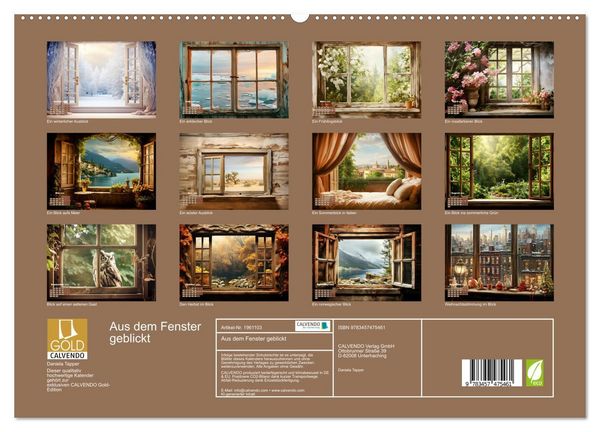 Produktbild: Aus dem Fenster geblickt (hochwertiger Premium Wandkalender 2026 DIN A2 quer), Kunstdruck in Hochglanz
