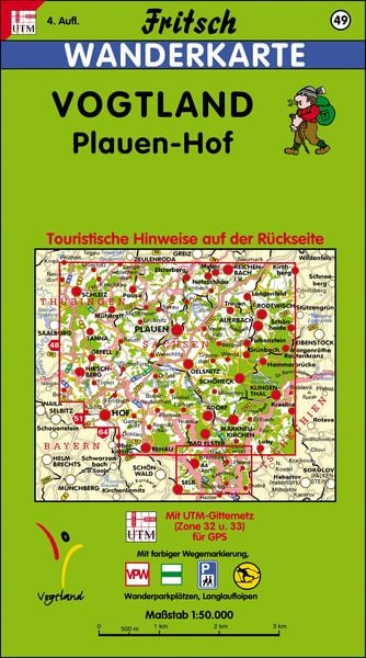 Produktbild: Vogtland 1 : 50 000. Fritsch Wanderkarte