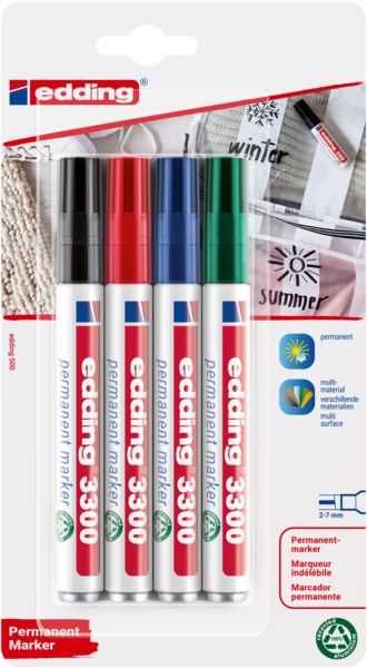 edding Permanentmarker 3300 1-5mm 4 Stück