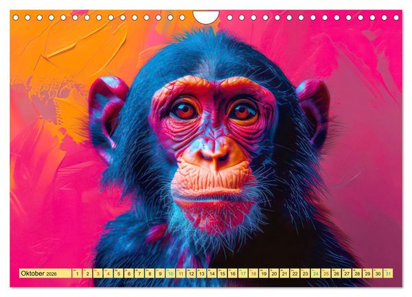 Produktbild: Tiere im Pop Art Kleid (Wandkalender 2026 DIN A4 quer), CALVENDO Monatskalender