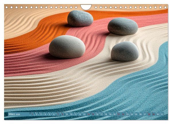 Produktbild: Farbenfrohe Wege zur Stille des Zen (Wandkalender 2026 DIN A4 quer), CALVENDO Monatskalender