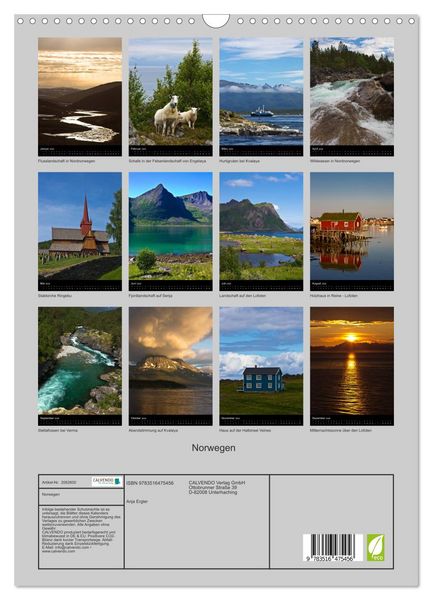 Produktbild: Norwegen (Wandkalender 2026 DIN A3 hoch), CALVENDO Monatskalender