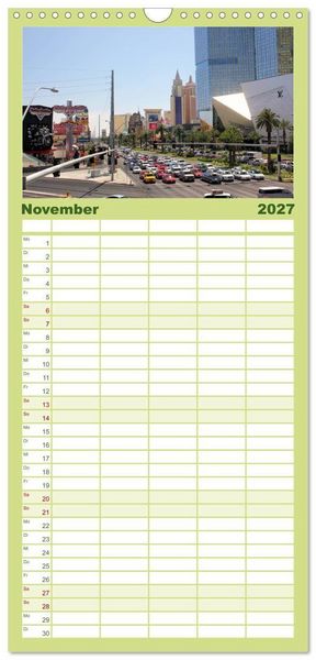 Produktbild: Familienplaner 2027 - Las Vegas - Nevada mit 5 Spalten (Wandkalender, 21 x 45 cm) CALVENDO
