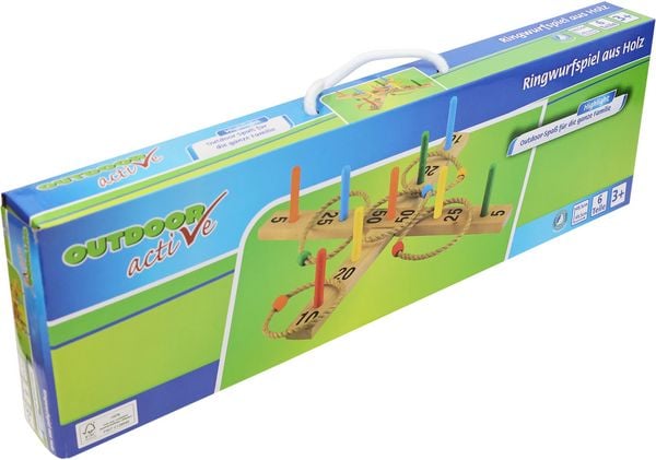 Produktbild: Outdoor active Ringwurfspiel aus Holz mit 9 St&auml;ben